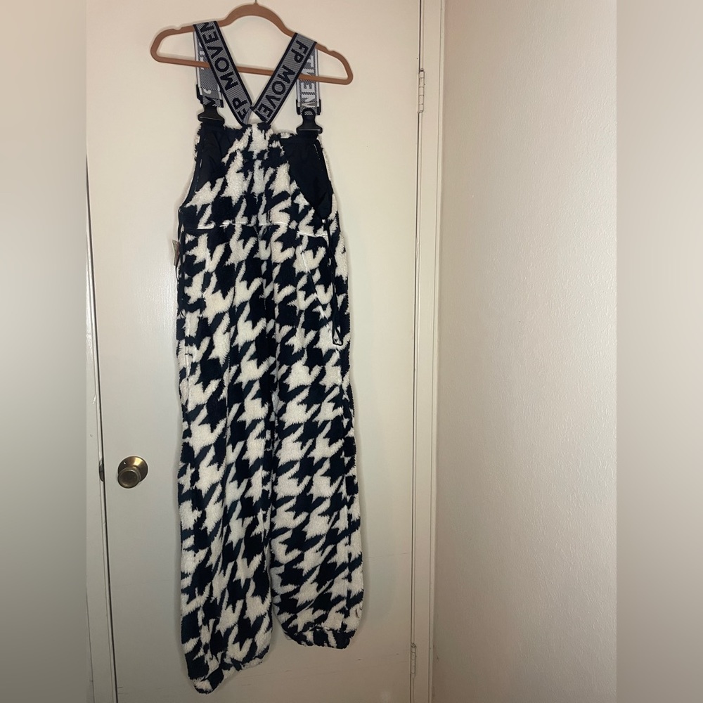 NWT FP Movement Hit the Slopes Fleece Overalls Houndstooth Combo Sizes XS, S, L - Picture 5 of 12